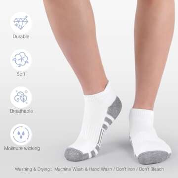 Felicigeely Ankle Athletic Running Socks Low Cut Sports Socks Breathable Cushioned Tab Socks for Men...