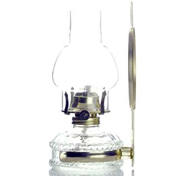 Purism Style 10.25" Height Glass Kerosene Oil Lamp Lantern