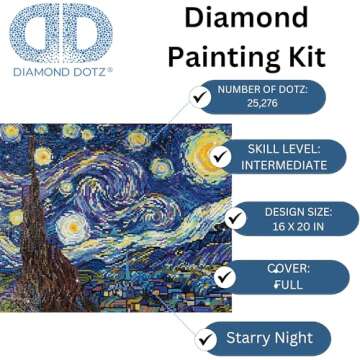 DIAMOND DOTZ Starry Night (Van Gogh) Diamond Painting Kits for Adults - Diamond Art Kits a Relaxing ...