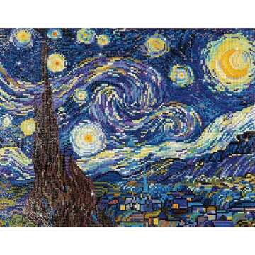 DIAMOND DOTZ Starry Night (Van Gogh) Diamond Painting Kits for Adults - Diamond Art Kits a Relaxing Creative Craft Kit with Dotz Gems 16x20