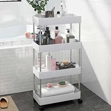 Exilot 4 Tier Rolling Storage Cart for Home Organization