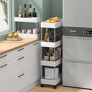 Exilot 4 Tier Rolling Storage Cart for Home Organization