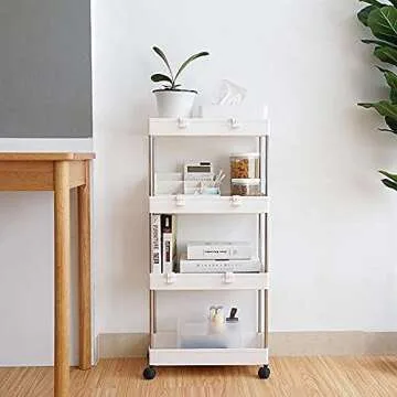 Exilot 4 Tier Rolling Storage Cart for Home Organization
