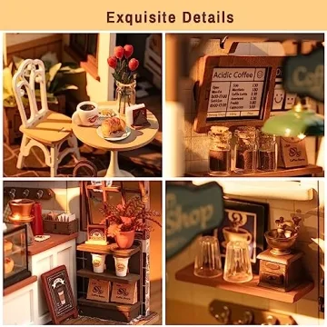 Rolife Coffee Shop Miniature DIY Kit with LED Lights
