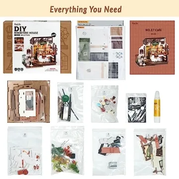 Rolife Coffee Shop Miniature DIY Kit with LED Lights