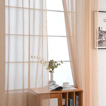 SpaceDresser Sheer Voile Window Treatment Rod Pocket Curtain Panels for Kitchen Bedroom Living Room Drapes Sunlight Filtering Privacy Semi Home Decor Assorted