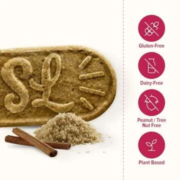 Sweet Loren's Vegan Breakfast Biscuits | Cinnamon Sugar | 4g Protein, 19g Whole Grains | Plant Based, Gluten Free, Dairy Free, Nut Free Snacks | 3 Pack (15 Total Biscuits, 1.6 ounce each)