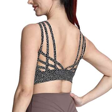 Aoxjox Caged Sports Bras for Women High Impact Fitness Running Multi-Cross Back Training Yoga Crop T...