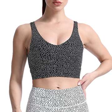 Aoxjox Caged Sports Bras for Women High Impact Fitness Running Multi-Cross Back Training Yoga Crop Tank Workout Tops (Black Dot Print, Small)