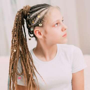 24 Pcs Butterfly Hair Jewelry for Braids Gold Hair Charms Braid Hair Rings Dreadlock Hair Accessories Butterflies Hair Cuffs Hair Clips for Women Girls