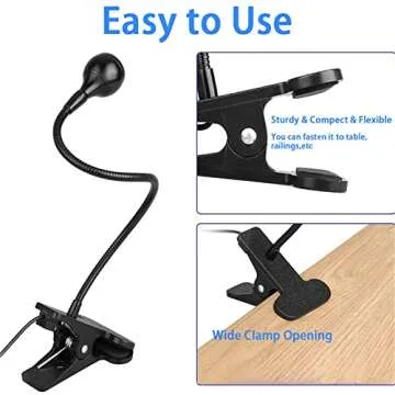 Meitawilltion 3W UV LED Desk Light,Flexible Gooseneck and Clamp Mini Desk Light with Switch,Portable Glue Curing Lamp Light for Mobile Repair Black