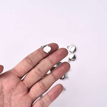 LANBEIDE Stainless Steel Bezel Pendant Trays Cabochon Settings Trays Pendant Blanks 10x10mm 50Pcs