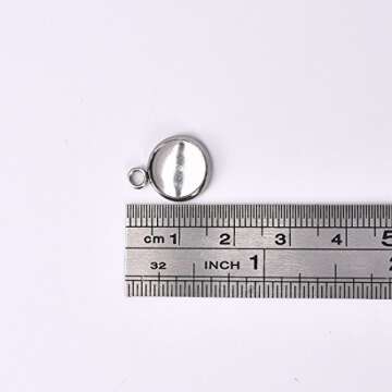 LANBEIDE Stainless Steel Bezel Pendant Trays Cabochon Settings Trays Pendant Blanks 10x10mm 50Pcs