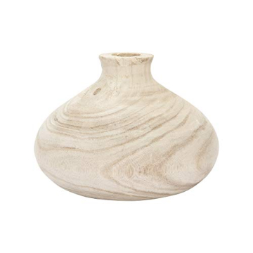 Creative Co-Op Small Paulownia Wood Vase - Unique Handmade Decorative Accent