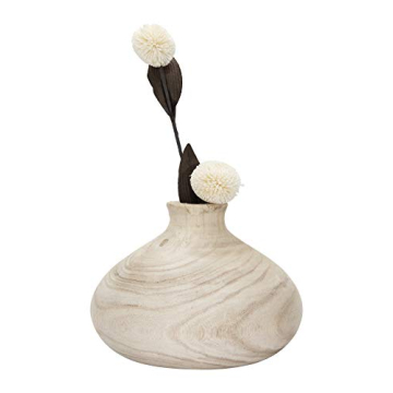 Creative Co-Op Small Paulownia Wood Vase Unique Accent
