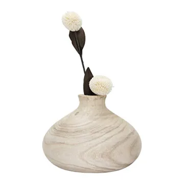 Creative Co-Op Small Paulownia Wood Vase Unique Accent