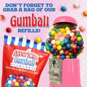 American Gumball Company - Metal 11-Inch Retro Style Pink Gumball Machine, Made for 0.62 Inch Gumballs, Candy or Nuts, Accepts Any US Coin