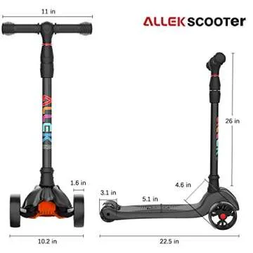Allek Kick Scooter B02 - Fun & Adjustable for Kids