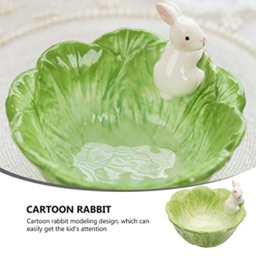 Ceramic Bunny Cabbage Bowl Fruit Salad Bowl Easter Rabbit Food Snack Serving Bowl Tableware Easter Bunny Home Decoration