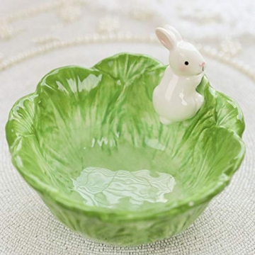 Ceramic Bunny Cabbage Bowl Fruit Salad Bowl Easter Rabbit Food Snack Serving Bowl Tableware Easter Bunny Home Decoration