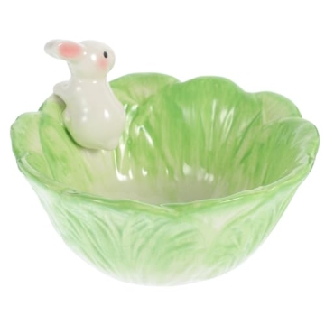 Ceramic Bunny Cabbage Bowl Fruit Salad Bowl Easter Rabbit Food Snack Serving Bowl Tableware Easter Bunny Home Decoration