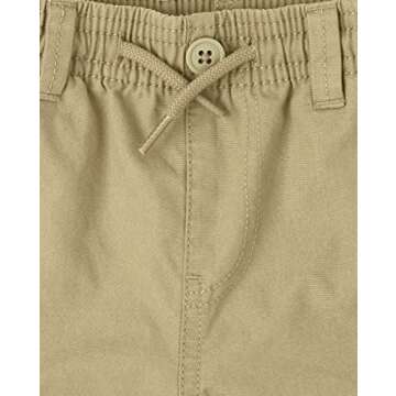 The Children's Place Baby Boys and Toddler Boys Pull On Slim Cargo Pants, Flax, 5T