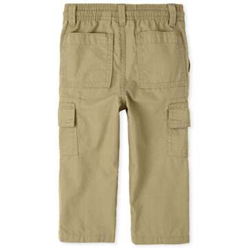 The Children's Place Baby Boys and Toddler Boys Pull On Slim Cargo Pants, Flax, 5T