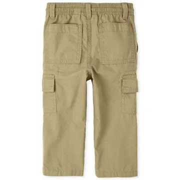 The Children's Place Baby Boys and Toddler Boys Pull On Slim Cargo Pants, Flax, 5T