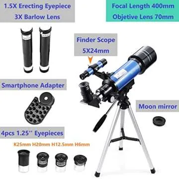 MaxUSee 70mm Telescope for Kids & Astronomy Beginners