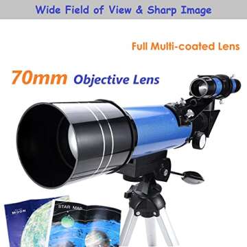 MaxUSee 70mm Telescope for Kids & Astronomy Beginners
