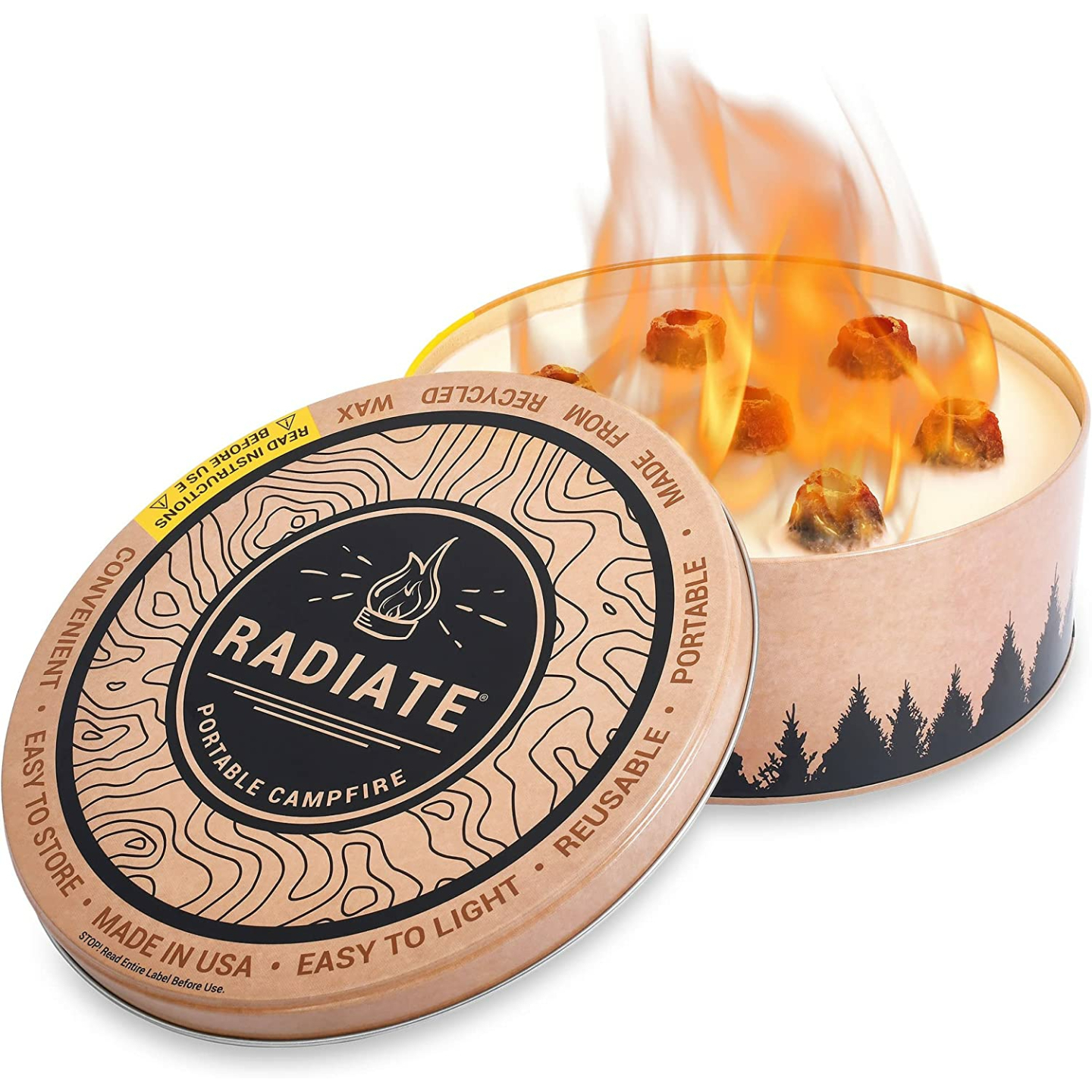 Radiate XL Portable Campfire - 3-5 Hour Burn Time