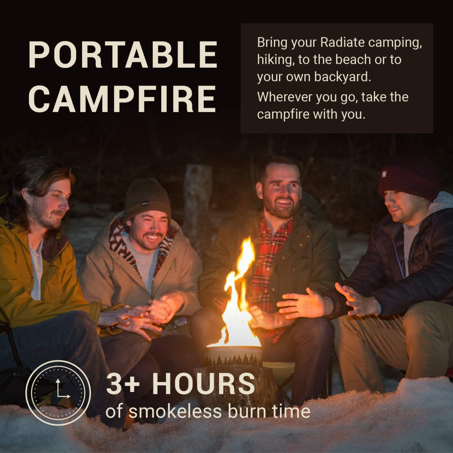 Radiate XL Portable Campfire - 3-5 Hour Burn Time