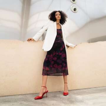 wetkiss Red High Heels for Women Close Square Toe Pumps Shoes Women Stiletto Kitten Heels Ankle Strap Red Patent Leather Pumps for Women Wedding Pumps Dress Party Prom Shoes Size 6