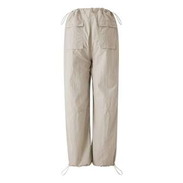 Miqil Women Baggy Cargo Pants Drawstring Low Waist Loose Sweatpants Trendy Aesthetic Wide Leg Parachute Trousers