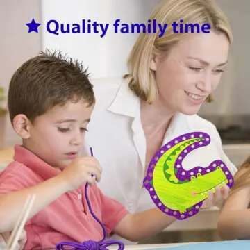 KRAFUN Safari Animal Lacing Kit for Fine Motor Skills