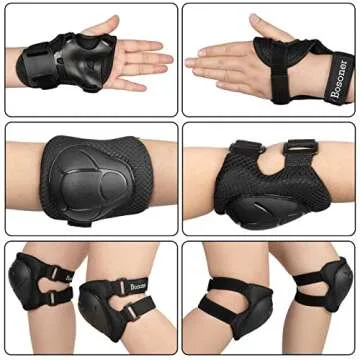 BOSONER Roller and Skating Pads for Kids: Knee Pads and Elbow Pads for Kids/Youth 3-15 - Girls/Boys ...