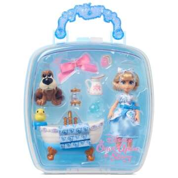 Disney Store Official Cinderella Once Upon a Story Mini Doll Playset, 5 Inch Princess Dolls, Girl Toys, 4 Year Old Girl Birthday Gifts