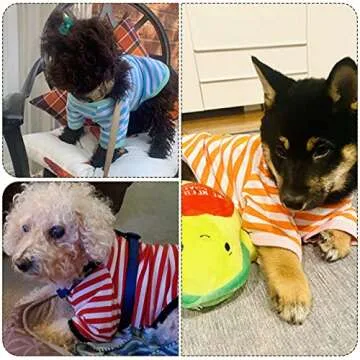 Geyoga 6 Pieces Dog Striped T-Shirts for Medium Dogs
