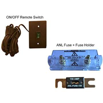 VertaMax Pure SINE Wave 1500 Watt (3000W Surge) 12V Power Inverter DC to AC Power (Cables + Remote Control Switch + ANL Fuse) - Solar, RV