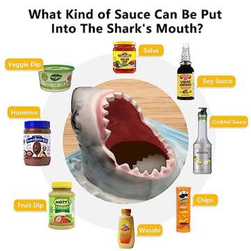 Djungelskog Shark Sushi Plate - Hand-Painted Ceramic - Lead-Free - Food-Safe Materials - Secure and Sturdy - Microwave/Oven/Freezer/Dishwasher Safe - Ideal Gift for Sushi Enthusiasts!