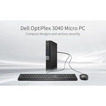 Dell Optiplex 3040 Micro Mini Desktop Computer PC, Quad Core i5-6500, 8GB RAM, 500GB HDD, WiFi, Bluetooth, Keyboard & Mouse, Windows 10 Pro 64 (Renewed)
