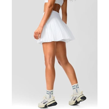 SANTINY Women's Pleated Tennis Skirt with Pockets