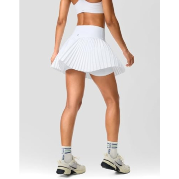 SANTINY Women's Pleated Tennis Skirt with Pockets
