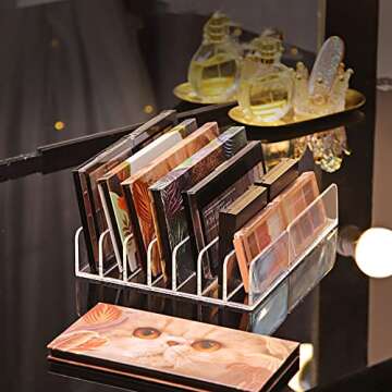mwellewm Eyeshadow Palette Organizer - Clear Acrylic Stand