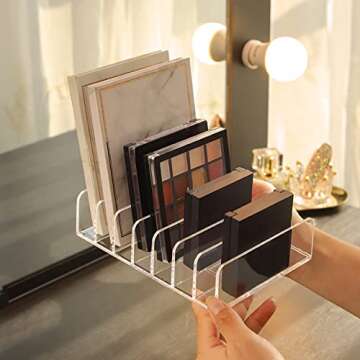 mwellewm Eyeshadow Palette Organizer - Clear Acrylic Stand