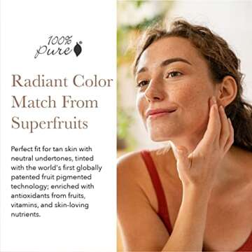 100% PURE Healthy Foundation Full Face Coverage Makeup, Liquid Matte Finish with Anti-Aging Benefits...