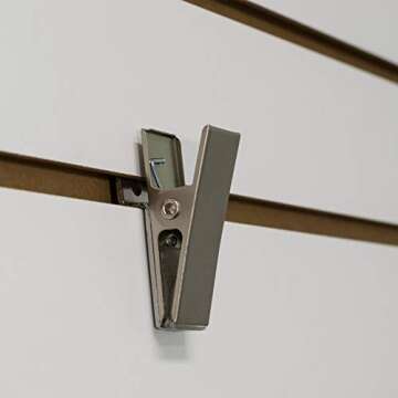 NAHANCO SW122 Metal Slatwall Clips in Brushed Chrome