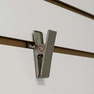 NAHANCO SW122 Metal Slatwall Clips in Brushed Chrome
