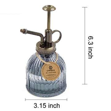OFFIDIX Plant Mister plant water Spray Bottle, 6.3" Tall Vintage Style with Bronze Plastic Top Pump ...