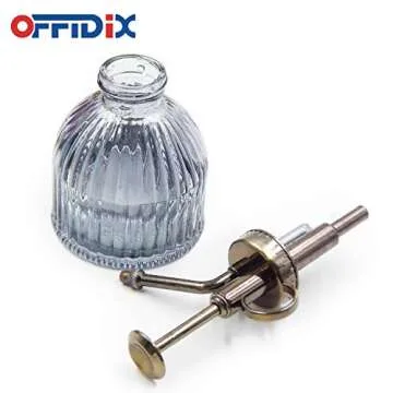 OFFIDIX Plant Mister plant water Spray Bottle, 6.3" Tall Vintage Style with Bronze Plastic Top Pump One Hand Glass Watering Can for Indoor Potted Plants Terrariums (Dark Gray)